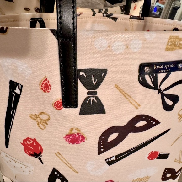 Kate Spade Mask and Makeup Print Tote - Picture 7 of 11